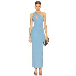 $539 Ronny Kobo Women's Ballari Cerulean Dress Halter Top Crystal Knit Sz M NWT